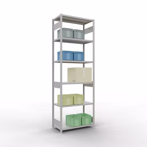Figuur nr. 15 van het artikel basisplank, legbord, insteeksysteem MULTIplus250, 3000 x 1000 x 500 mm, 7 legborden, lengtestangen, RAL 7035 lichtgrijs uit de productgroep insteeksysteem van Schulte Lagertechnik.