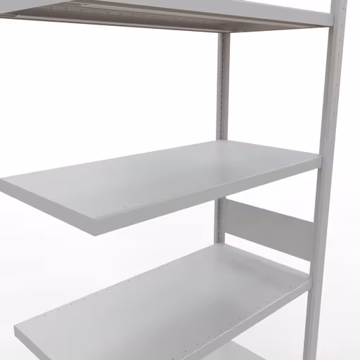 Aanbouwrek, stelling, insteeksysteem MULTIplus330, 3000 x 1000 x 500 mm, 7 legborden, lengtestangen, RAL 7035 lichtgrijs van Schulte Lagertechnik uit het assortiment insteeksysteem