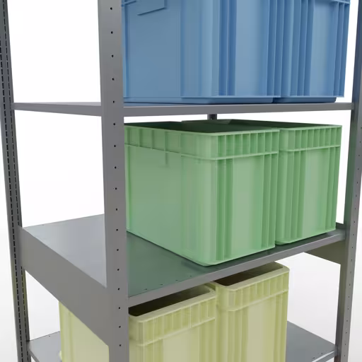 Productafbeelding nr. 13 van het artikel basisplank, legbord, insteeksysteem MULTIplus150, 2500 x 1000 x 800 mm (HxBxD), 6 legborden, kruisschoor, verzinkt Figuur nr. 13 van het artikel basisrek, legplank-insteeksysteem MULTIplus150, 2500 x 1000 x 800 mm, 6 legborden, verzinkt uit de productgroep insteeksysteem van het merk Schulte Lagertechnik.