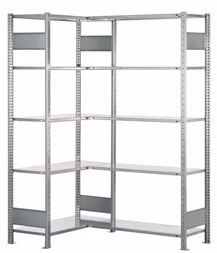 Hoekplank (velden A + B) 2000 x 1000 x 500, 2x5 planken, verzinkt van Schulte Lagertechnik uit de categorie plankenplanken