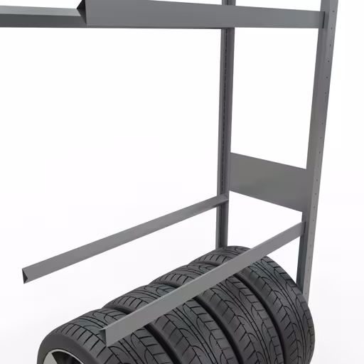 Afbeelding nr. 10 van het artikel aanbouwrek, wielen-/bandenrek, 3500 x 900 x 400 mm, verzinkt, 5 opslagniveaus met 150 kg vakbelasting per niveau uit de productgroep legbordstellingen van Schulte Lagertechnik