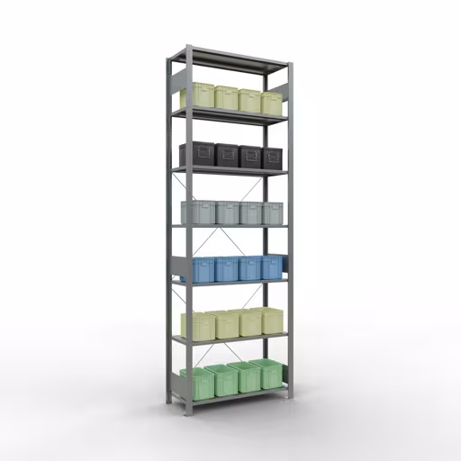Figuur nr. 12 van het artikel basisrek, legplank-insteeksysteem MULTIplus150, 3000 x 1000 x 400 mm, 7 legborden, verzinkt uit de productgroep insteeksysteem van het merk Schulte Lagertechnik.