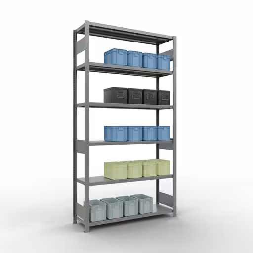 Figuur nr. 12 van het artikel basisrek, legbord, insteeksysteem MULTIplus250, 2500 x 1300 x 400 mm, 6 legborden, verzinkt uit de productgroep insteeksysteem van het merk Schulte Lagertechnik.