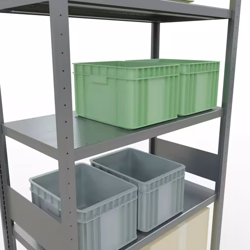Basisplank, legbord, insteeksysteem MULTIplus330, 3000 x 1000 x 500 mm, 7 legborden, lengtestangen, verzinkt van Schulte Lagertechnik uit het assortiment insteeksysteem