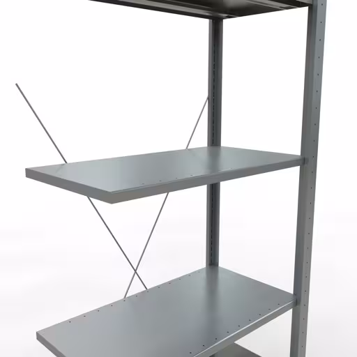 Aanbouwrekken, rekken, insteeksysteem MULTIplus150, 2000 x 750 x 400 mm, 5 legborden, dwarsschoor, verzinkt van Schulte Lagertechnik uit de categorie insteeksystemen