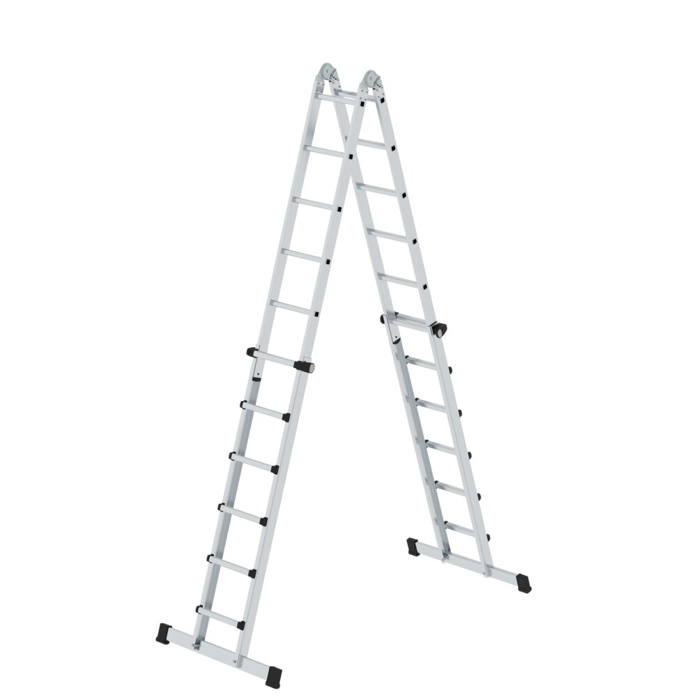 Munk telescoopladder 4-delig met dwarsbalk 4x6 sporten