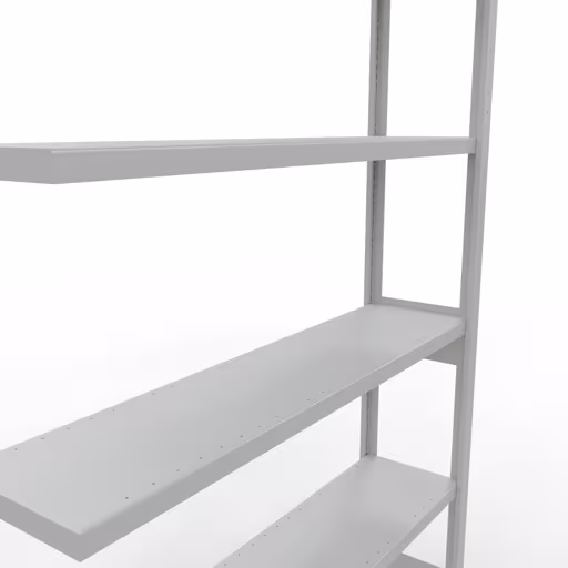 Figuur nr. 15 van het artikel aanbouwrekken, legbordstellingen, insteeksysteem MULTIplus250, 2500 x 1300 x 300 mm, 6 legborden, lengtestangen, RAL 7035 lichtgrijs uit de insteeksysteem productgroep van Schulte Lagertechnik.