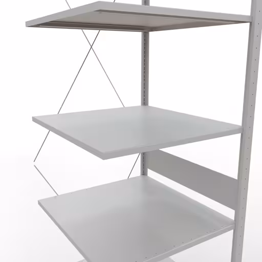 Andere weergave van het artikel Aanbouwplank, legbord-insteeksysteem MULTIplus150, 3000 x 750 x 800 mm, 7 legborden, RAL 7035 lichtgrijs uit de categorie insteeksysteem