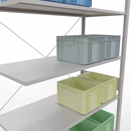 Insteeksysteem opzetplank 3000x1300x600 mm, type 150 kg, lichtgrijs van Schulte Lagertechnik uit het assortiment insteeksysteem