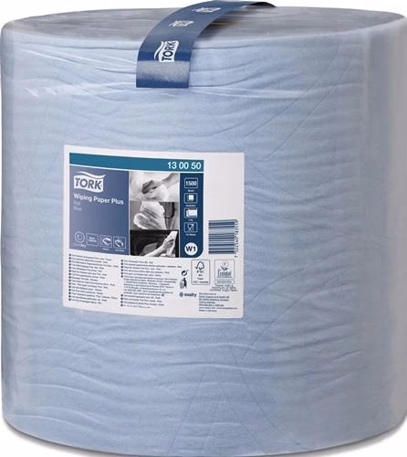 Reinigingsdoek TORK 130050, lengte ca. 510 mm x breedte ca. 369 mm, blauw, 2-laags, hybride rol TORK uit de categorie reinigings- en poetsdoeken, handdoeken, handdoekrollen met artikelnummer 9000469224