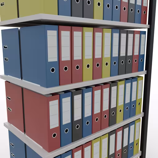Afbeelding nr. 14 van het artikel, kantoorrekken, insteeksysteem MULTIplus150, 2300 x 1000 x 600 mm, 7 planken, zonder middenaanslag, zwart/lichtgrijs uit de productgroep kantoorrekken van Schulte Lagertechnik