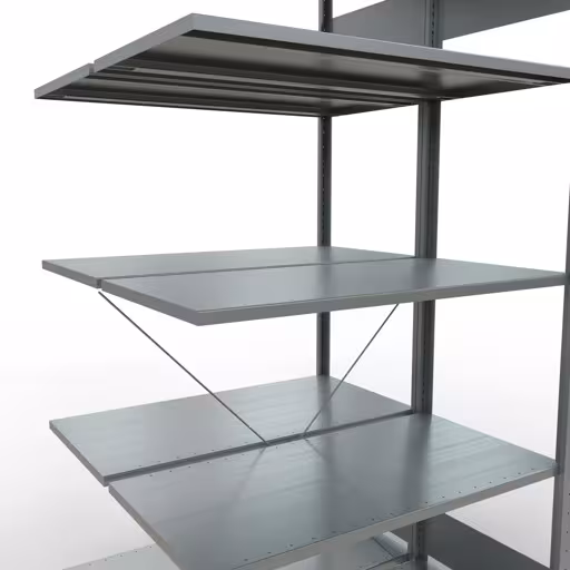 Figuur nr. 12 van het artikel aanbouwstellingen, dubbele stellingen, stellingstellingen, insteeksysteem MULTIplus150, 2000 x 1000 x (2x500) mm, 2x5 planken, verzinkt uit de stellingstelling productgroep van Schulte Lagertechnik.