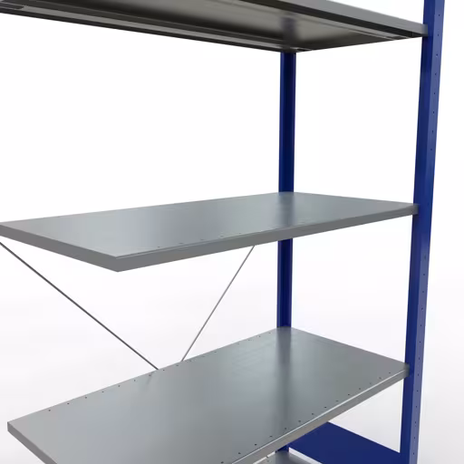 Aanbouwplank, legplank, insteeksysteem MULTIplus85, 2000 x 1000 x 500 mm, 5 legborden, RAL 5010 gentiaanblauw van Schulte Lagertechnik met het artikelnr. 13155-B