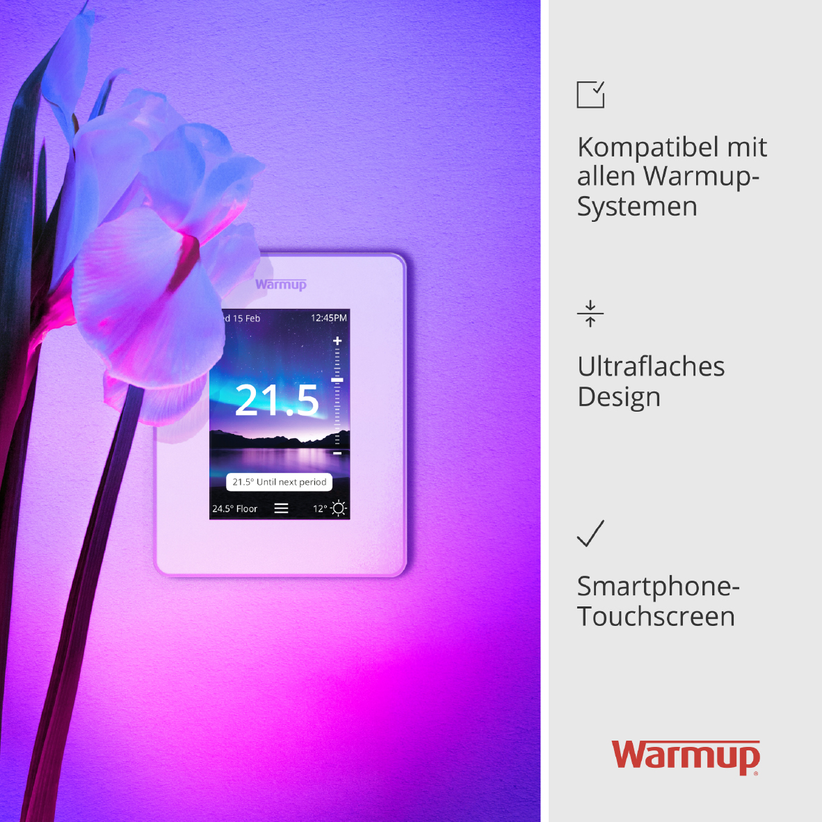 Ohne Text 3820029 Warmup 7iE Smart Matter compatibele WIFI-thermostaat wit