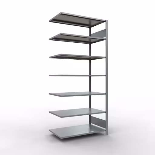 Figuur nr. 8 van het artikel aanbouwrekken, kantoorrekken, insteeksysteem MULTIplus150, 2300 x 1000 x 600 mm, 7 legborden, lengtestangen, verzinkt, zonder middenaanslag uit de productgroep kantoorrekken van Schulte Lagertechnik.