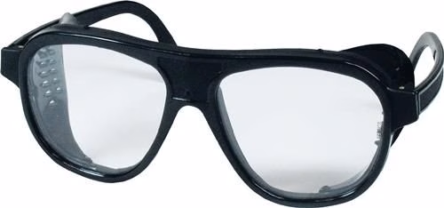 Veiligheidsbril EN 166, zwarte pootjes, heldere nylon en kunststof lens, uit de categorie veiligheidsbrillen met artikelnummer 4000370013