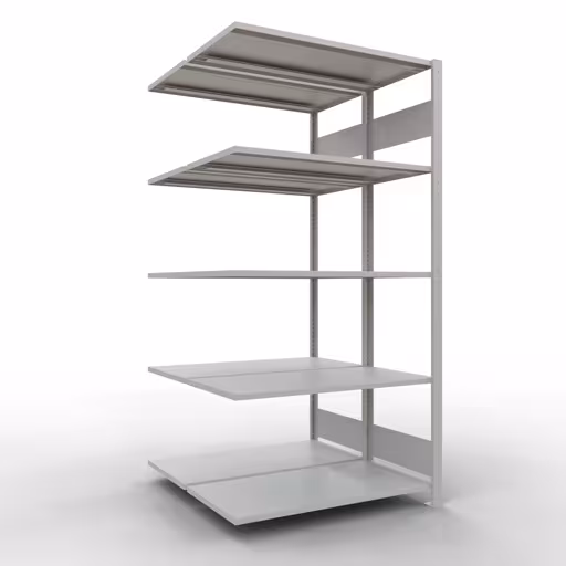 Aanbouwrekken, dubbele rekken, rekkensysteem MULTIplus150, 2000 x 1000 x (2x500) mm, 2x5 planken, RAL 7035 lichtgrijs van Schulte Lagertechnik uit de categorie rekken