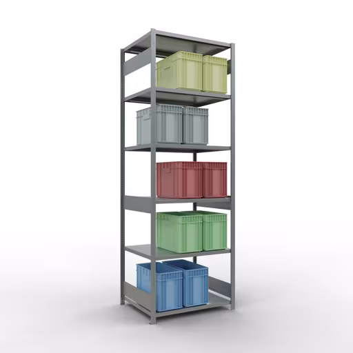 Figuur nr. 13 van het artikel basisrek, legbord, insteeksysteem MULTIplus250, 3000 x 1000 x 800 mm, 7 legborden, lengtestangen, verzinkt uit de insteeksysteem productgroep van Schulte Lagertechnik.