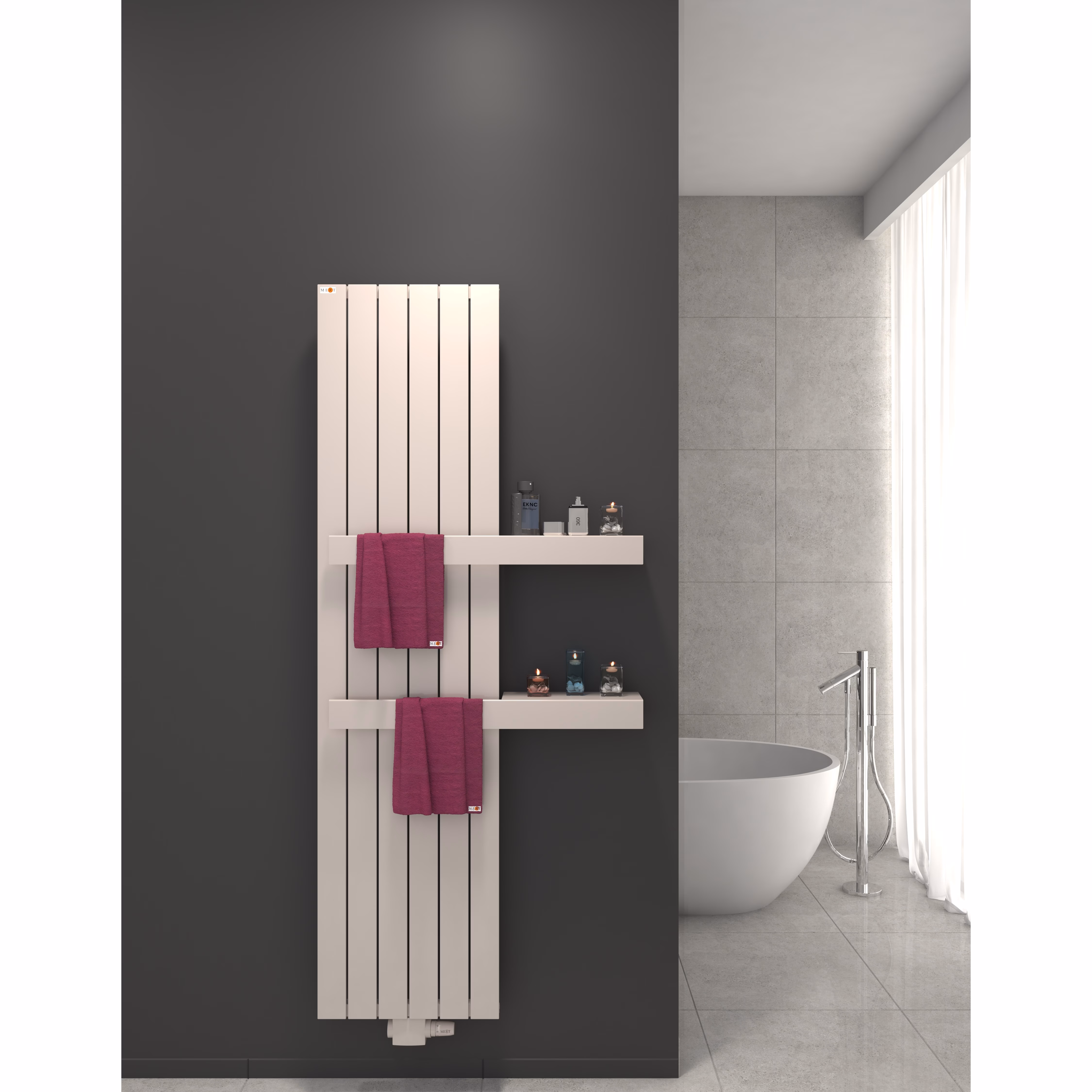 MERT Design paneelradiator model TEO, wit, 455x1200 mm