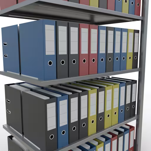 Extra afbeelding van het artikel Aanbouwplank, kantoorstelling, insteeksysteem MULTIplus150, 1800 x 1000 x 600 mm, 5 legborden, lengtestangen, verzinkt, zonder middenaanslag uit insteeksysteem