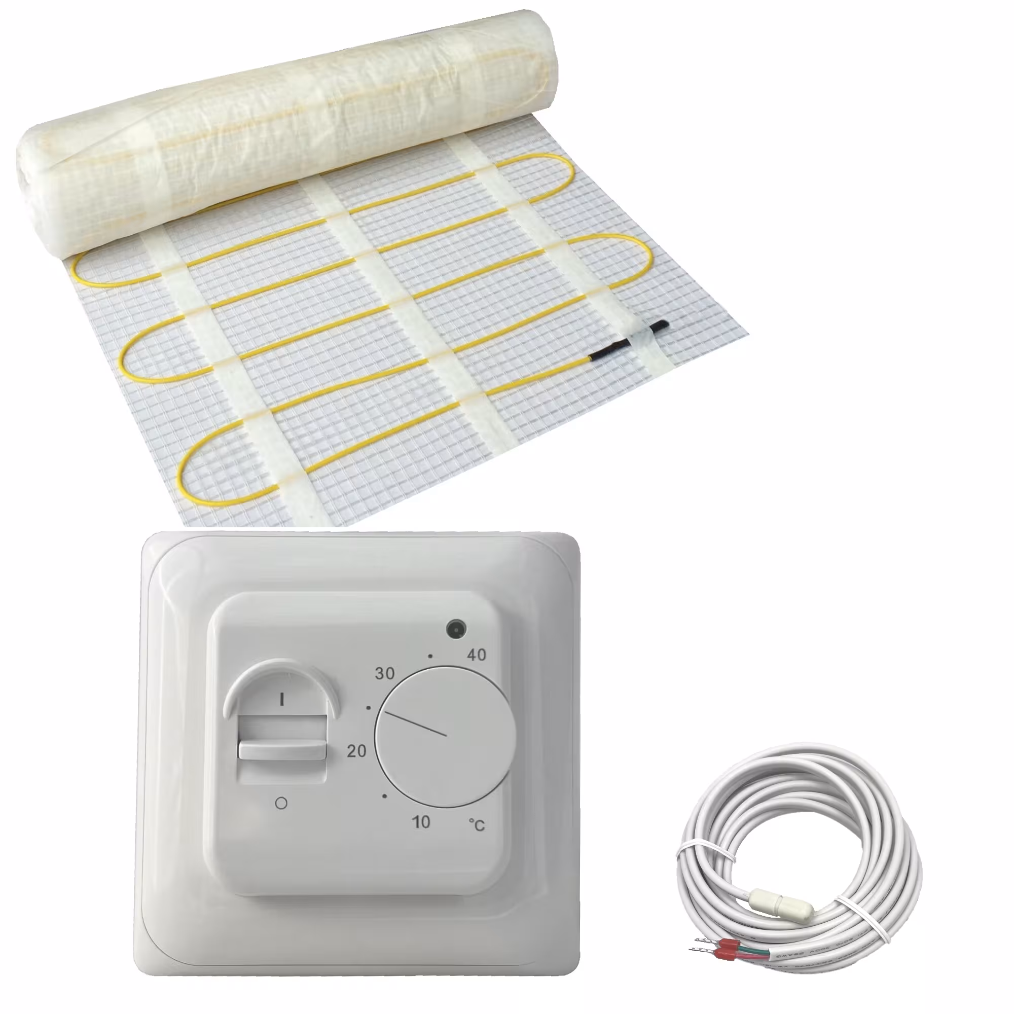 HoWaTech Klassieke Elektrische Vloerverwarming | Set met verwarmingsmat en controller standaard, elektrische vloerverwarming, art.nr. 201023