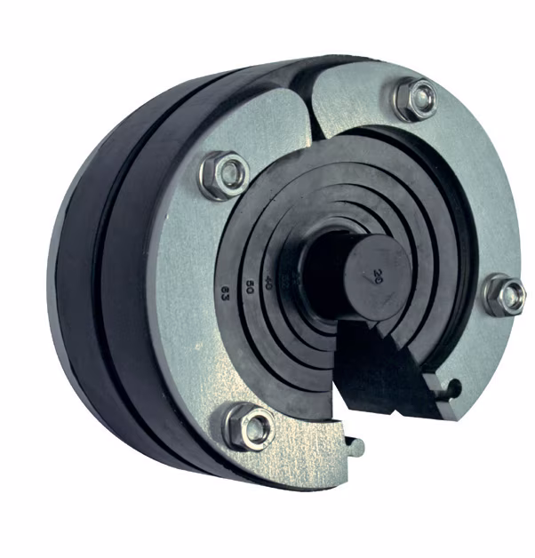 Pressio universele ringvormige afdichting SPLIT, 1x40mm EPDM rubber, drukplaten V2A, schroeven V2A, moeren V4A van het merk 4 buizen uit de categorie ringvormige afdichtingen