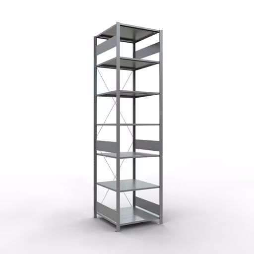 Basisplank, legbord, insteeksysteem MULTIplus150, 3000 x 750 x 800 mm, 7 legborden, kruisschoor, verzinkt van Schulte Lagertechnik uit het assortiment insteeksysteem