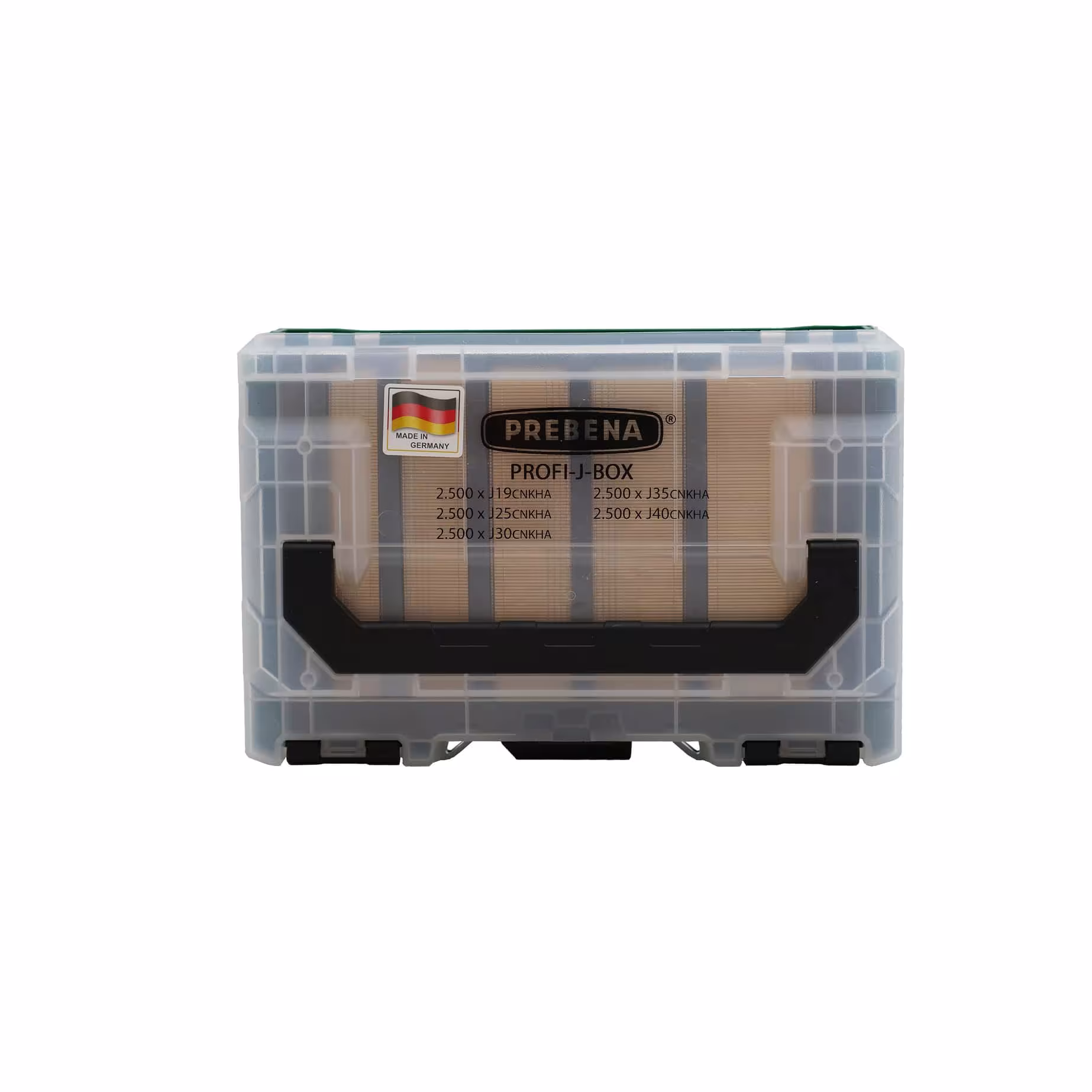 PROFI-J-BOX - brads type J in de bouwplaatsvriendelijke metaBOX van Prebena PROFI-J-BOX - brads type J in de bouwplaatsvriendelijke metaBOX, nieten & spijkers, art.nr. PROFESSIONELE J-BOX