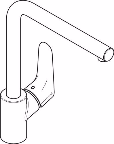 Hansgrohe ééngreeps keukenmengkraan 280 FOCUS DN 15, met draaibare uitloop chroom