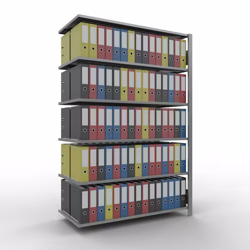 Productafbeelding nr. 12 van het artikel Aanbouwstelling, kantoorstelling, insteeksysteem MULTIplus150, 2000 x 1300 x 600 mm, 6 legborden, lengtestangen, verzinkt, zonder middenaanslag Afbeelding nr. 12 van het artikel, kantoorrekken, insteeksysteem MULTIplus150, 2000 x 1300 x 600 mm, 6 legborden, verzinkt, zonder middenaanslag uit de productgroep kantoorrekken van Schulte Lagertechnik