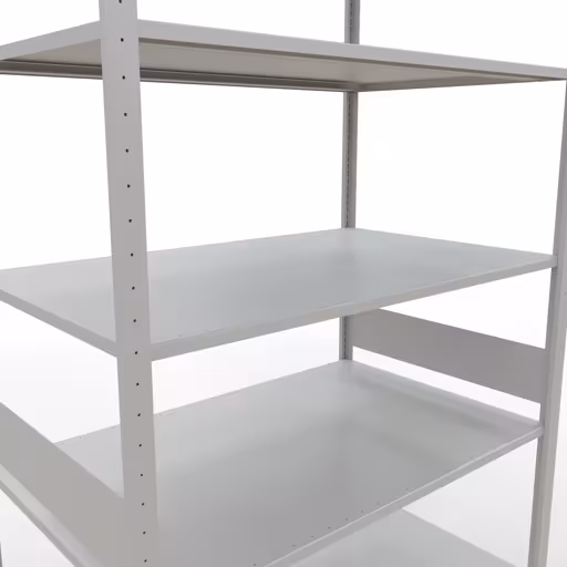 Extra afbeelding van het artikel Basisplank, legplank, insteeksysteem MULTIplus150, 3000 x 1300 x 800 mm, 7 legborden, lengtestangen, RAL 7035 lichtgrijs van basisplank