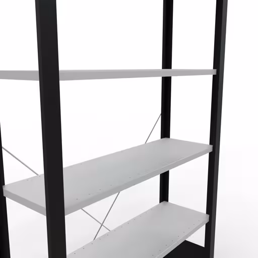 Figuur nr. 12 van het artikel basisrek, kantoorrek, insteeksysteem MULTIplus85, 2000 x 1000 x 300 mm, 6 planken, kruisschoor, zonder aanslaglijst, zwart/lichtgrijs uit de productgroep kantoorrekken van Schulte Lagertechnik.