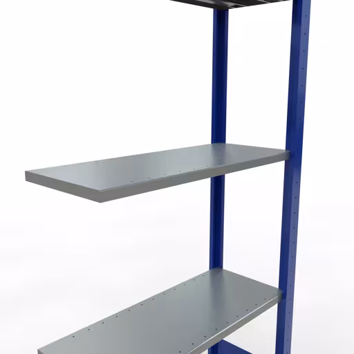 Aanbouwrekken, rekken, insteeksysteem MULTIplus150, 2000 x 750 x 300 mm, 5 legborden, lengtestangen, RAL 5010 gentiaanblauw/verzinkt/verzinkt van Schulte Lagertechnik uit de categorie insteeksystemen