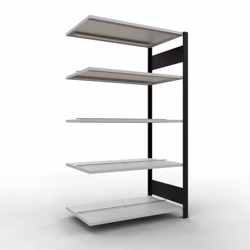 Afbeelding nr. 12 van het artikel, kantoorrekken, insteeksysteem MULTIplus150, 1800 x 1000 x 600 mm, 5 planken, met middenaanslag, zwart/lichtgrijs uit de productgroep kantoorrekken van Schulte Lagertechnik