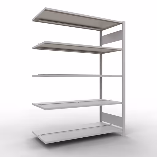 , kantoorrekkensysteem MULTIplus150, 1800 x 1300 x 600 mm, 5 planken, met middenaanslag, lichtgrijs van Schulte Lagertechnik uit het assortiment kantoorrekken