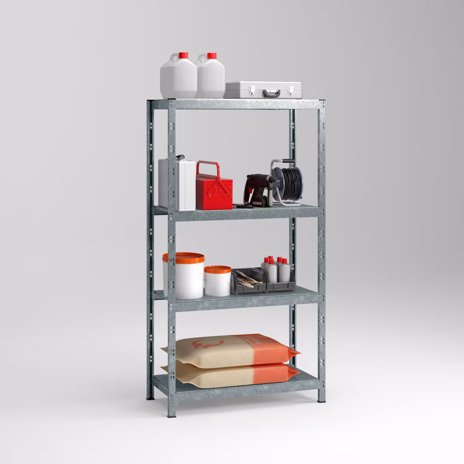 SCHULTE Regalwelt professionele insteekstelling met 4 planken, 195x100x50 cm verzinkt van het merk Schulte Regalwelt uit het assortiment insteeksysteem