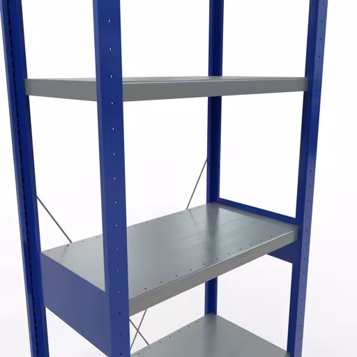 Figuur nr. 12 van het artikel basisrek, legbord, insteeksysteem MULTIplus250, 2500 x 750 x 400 mm, 6 legborden, kruisschoor, RAL 5010 gentiaanblauw/verzinkt/verzinkt uit de insteeksysteem productgroep van Schulte Lagertechnik.