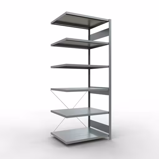 Afbeelding nr. 14 van het artikel aanbouwrekken, legbordstellingen, insteeksysteem MULTIplus330, 2500 x 1000 x 800 mm, 6 legborden, kruisschoor, verzinkt uit de productgroep insteeksysteem van Schulte Lagertechnik