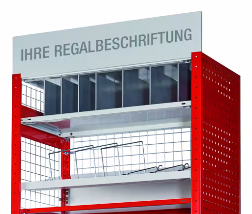Plankpaneel voor het labelen van rijen planken, 1000 x 200 mm, rechts RAL 7035 lichtgrijs van Schulte Lagertechnik uit het plug-in systeem-assortiment