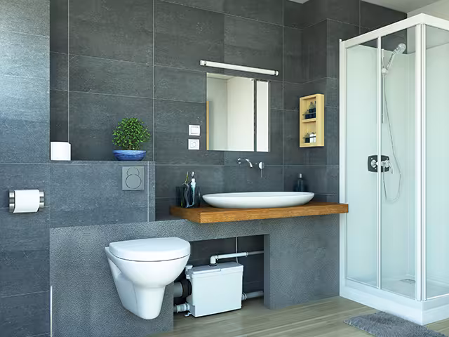 SANIPACK PRO UP fecaal hefsysteem versie spanning: 220-240 V met GTIN 3308815074078 SFA fecaal hefsysteem SANIPACK PRO UP van Sanibroy met artikelnr. 0017UP