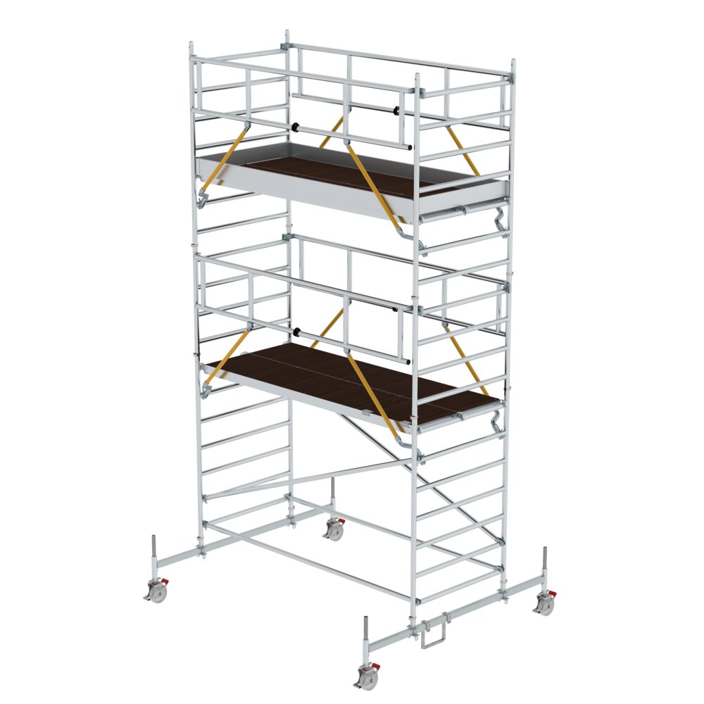 Munk rolsteiger SG 1,35 x 3,0 m met steunpoten en dubbel platform, platformhoogte 4,66 m, van Günzburger Steigtechnik Munk SG 1.35 rolsteiger met steunpoten en dubbel platform uit de categorie rolsteigers, artikelnummer 175437