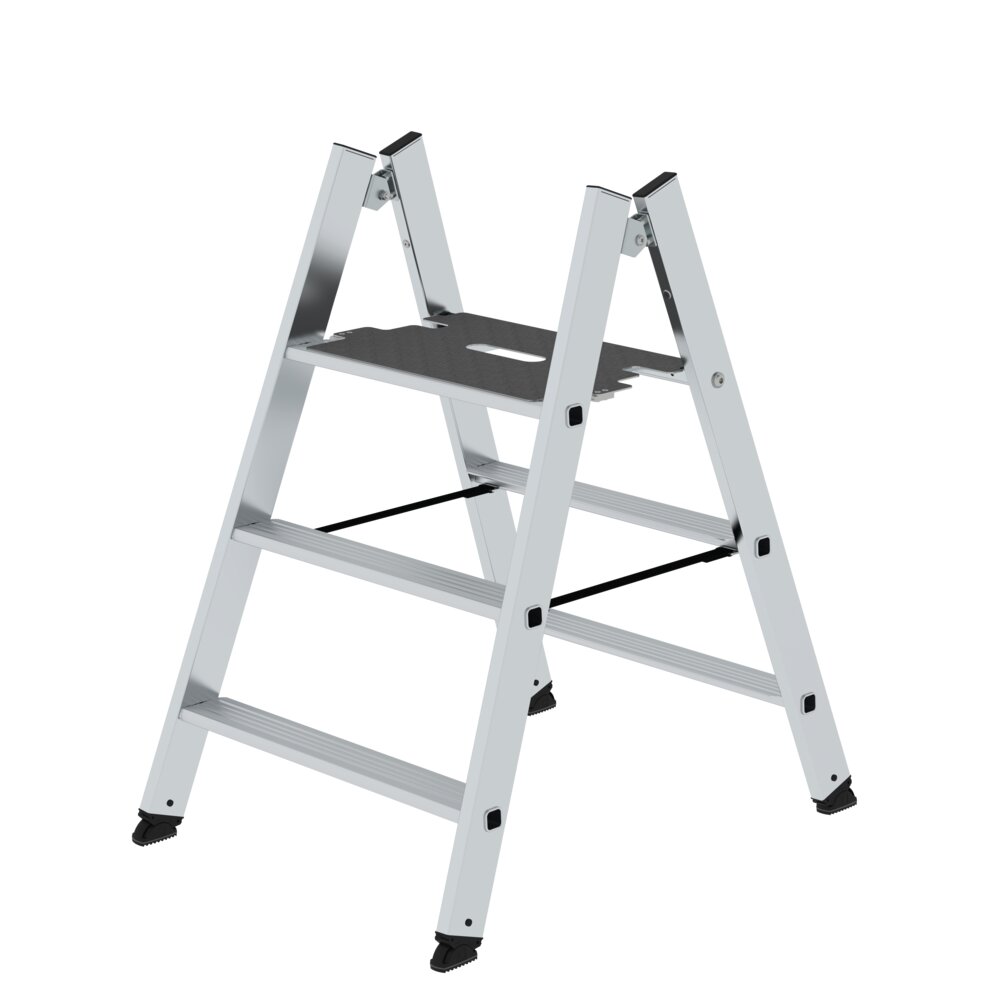 Munk opklapbare opstap, toegankelijk vanaf beide zijden, naturel aluminium, uit de categorie "Trappen" met artikelnummer 050183