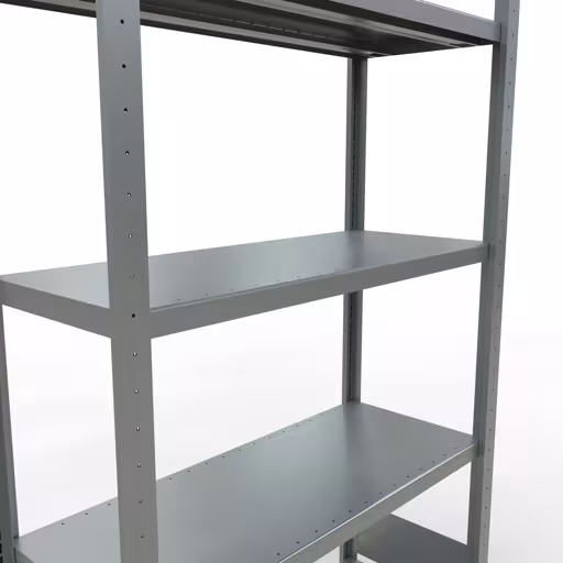 Figuur nr. 12 van het artikel basisrek, legbord, insteeksysteem MULTIplus330, 2000 x 1000 x 400 mm, 5 legborden, lengtestangen, verzinkt uit de insteeksysteem productgroep van Schulte Lagertechnik.