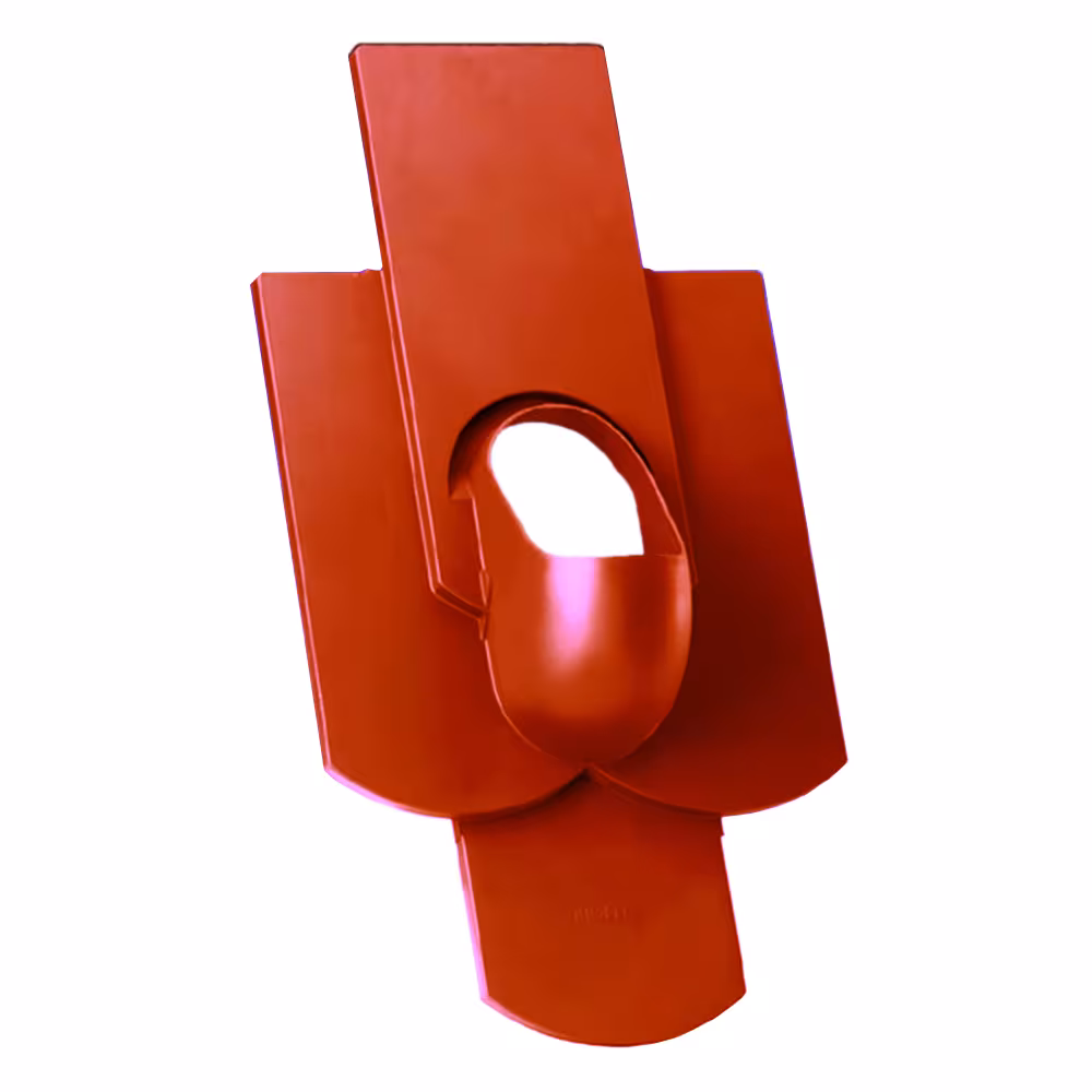 Venduct bodemplaat DN 110 voor effen bekleding viervoudig effen 18/38cm voor dubbele bekleding rood van Klöber Venduct bodemplaat DN 110 voor gewone dakbedekking viervoudig vlak 18/38cm, steile dakdoorgangen, art.nr. KE0060-3-0100