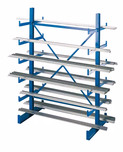 Extra afbeelding van het artikel Basisplank, K 1000 draagarmstellingset, dubbelzijdig, 2000 x 1250 x 2x500, RAL 5010 gentiaanblauw vanaf K1000 voor lichte goederen