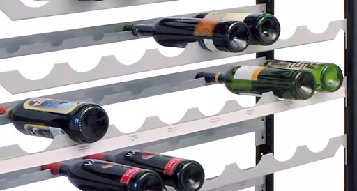 Extra niveau voor wijnrek 1000 x 250, zilver, voor 8 flessen van Schulte Lagertechnik uit het assortiment plankrekken