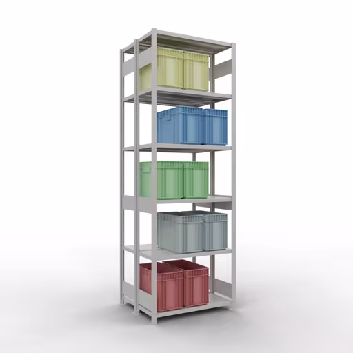 Extra afbeelding van het artikel Basisplank, dubbele plank, plankinsteeksysteem MULTIplus250, 3000 x 1000 x (2x400) mm, 2x7 planken, lengtestangen, RAL 7035 lichtgrijs uit dubbele planken