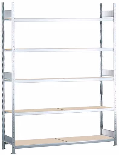 Afbeelding nr. 7 van het artikel, breedvakstelling WS 2000 met spaanplaat, 3000 x 1500 x 500 mm, verzinkt, 5 niveaus, 400 kg, uit de productgroep breedvakstellingen van Schulte Lagertechnik