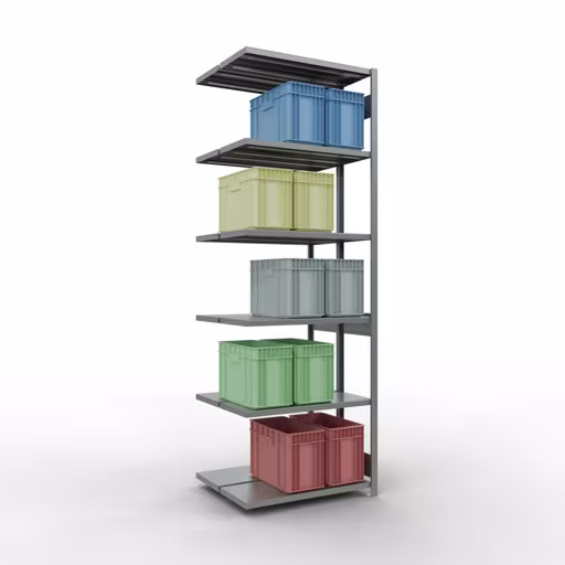 Productafbeelding nr. 10 van het artikel aanbouwplank, dubbele plank, legbord, insteeksysteem MULTIplus250, 3000 x 1000 x (2x400) mm, 2x7 legborden, verzinkt uit het assortiment legbordstellingen van het merk Schulte Lagertechnik