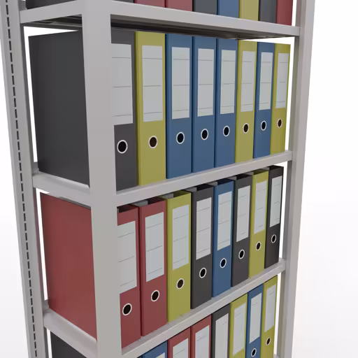 Afbeelding nr. 11 van het artikel, kantoorreksysteem MULTIplus85, 2300 x 750 x 300 mm, 7 planken, met aanslaglijst, lichtgrijs uit de productgroep kantoorrekken van Schulte Lagertechnik